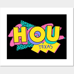 Houston, Texas Retro 90s Logo Posters and Art